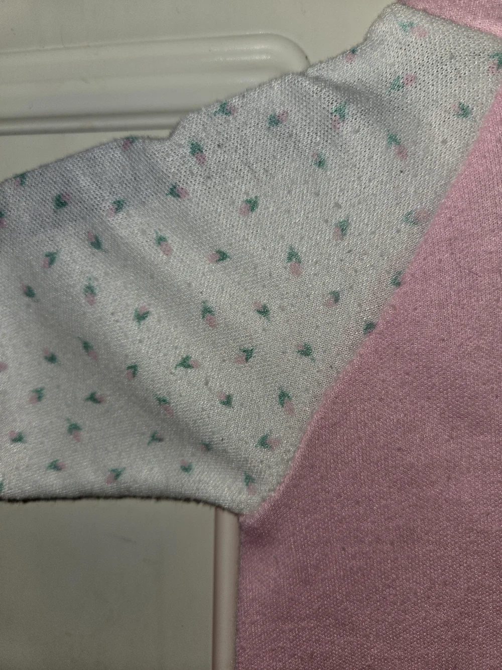 Pink Baby One-Piece Footed Sleeper with Patterned Sleeves